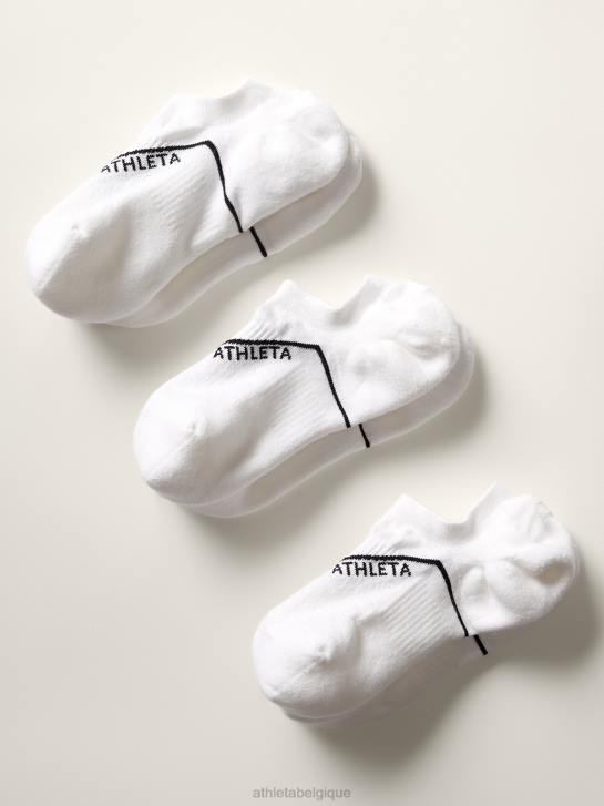 Athleta femmes lot de 3 chaussettes invisibles pour tous les jours JRTZ956 accessoires blanc brillant
