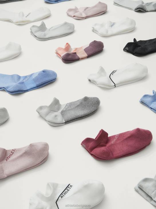 Athleta femmes lot de 3 chaussettes invisibles pour tous les jours JRTZ956 accessoires blanc brillant