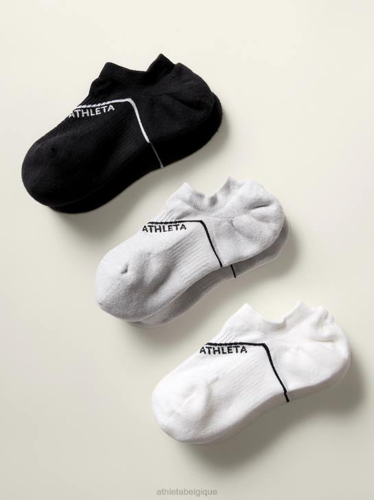 Athleta femmes lot de 3 chaussettes invisibles pour tous les jours JRTZ996 accessoires gris chiné