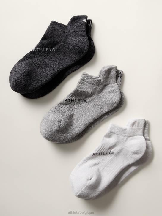 Athleta femmes lot de 3 socquettes pour tous les jours JRTZ969 accessoires noir