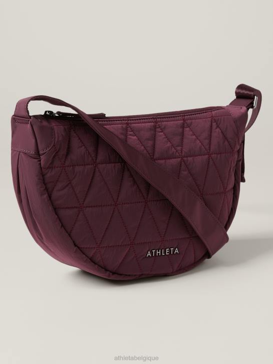 Athleta femmes tout sur le sac bandoulière matelassé JRTZ1021 accessoires cabernet épicé