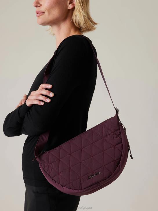 Athleta femmes tout sur le sac bandoulière matelassé JRTZ1021 accessoires cabernet épicé