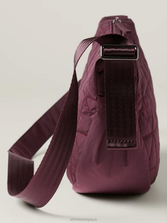 Athleta femmes tout sur le sac bandoulière matelassé JRTZ1021 accessoires cabernet épicé