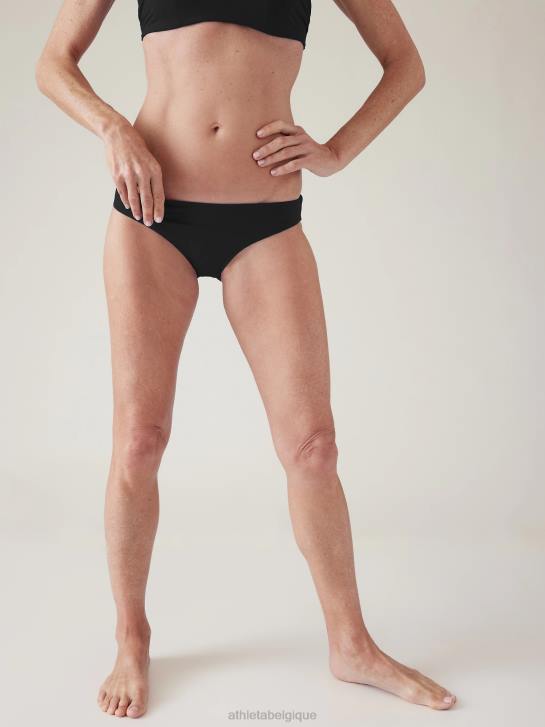 Athleta femmes bas de bain moyen propre JRTZ803 maillots de bain noir