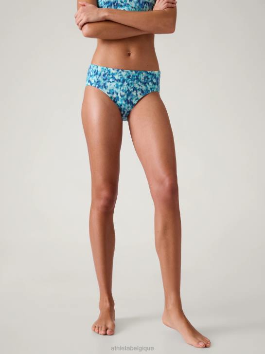 Athleta femmes bas de bain propre et complet JRTZ815 maillots de bain imprimé bleu lapis foncé