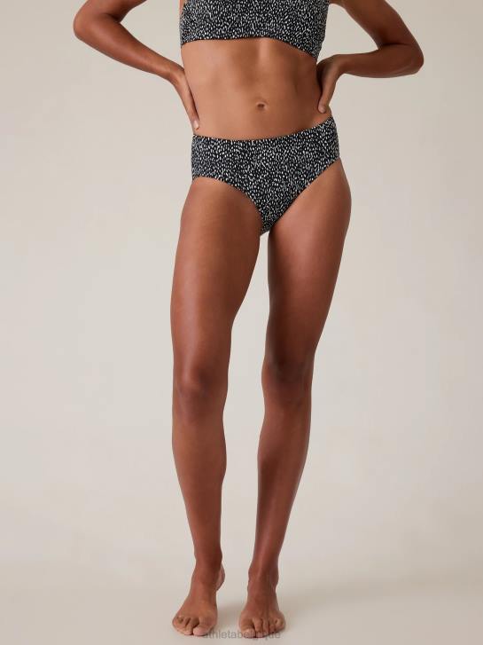 Athleta femmes bas de bain propre et complet JRTZ903 maillots de bain imprimé animalier noir