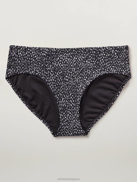 Athleta femmes bas de bain propre et complet JRTZ903 maillots de bain imprimé animalier noir