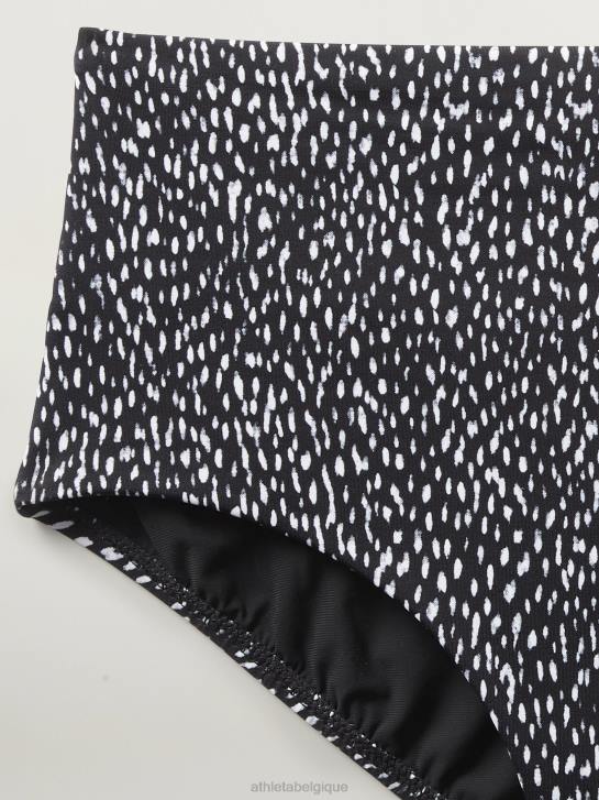 Athleta femmes bas de bain taille haute JRTZ817 maillots de bain imprimé animalier noir