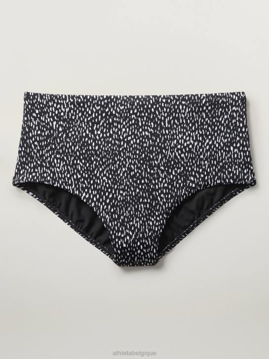 Athleta femmes bas de bain taille haute JRTZ817 maillots de bain imprimé animalier noir