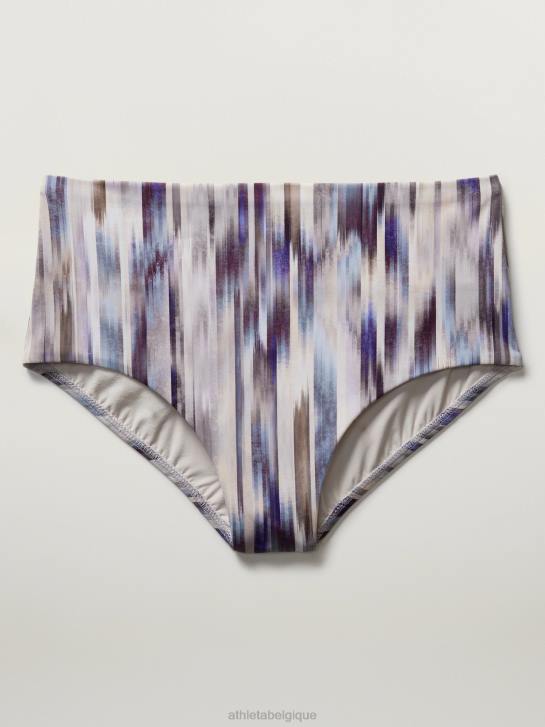 Athleta femmes bas de bain taille haute JRTZ831 maillots de bain gris abstrait