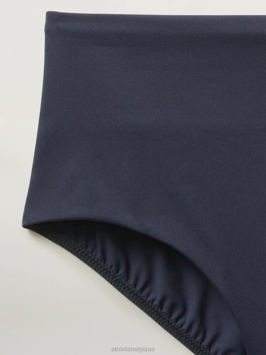 Athleta femmes bas de bain taille haute JRTZ868 maillots de bain robe bleue