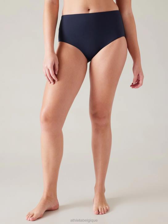 Athleta femmes bas de bain taille haute JRTZ868 maillots de bain robe bleue