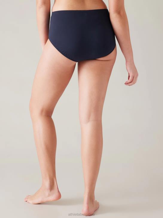 Athleta femmes bas de bain taille haute JRTZ868 maillots de bain robe bleue
