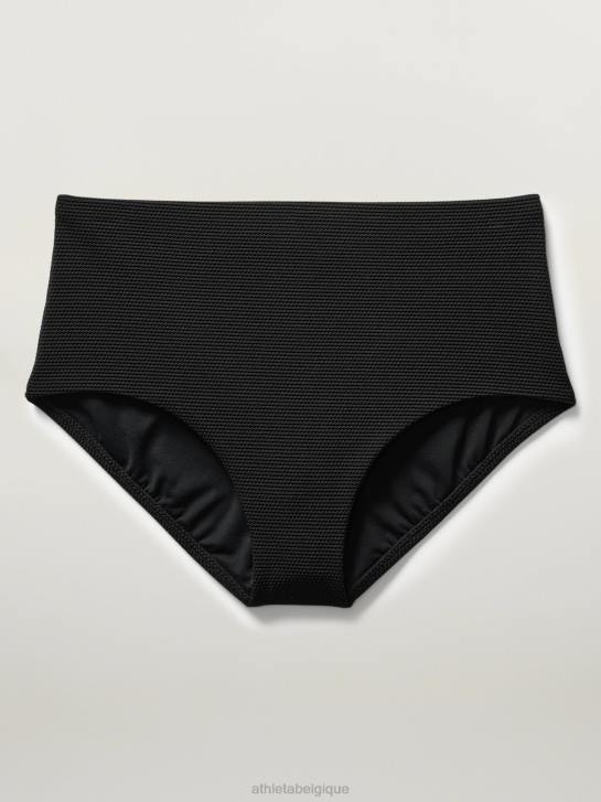 Athleta femmes bas de bain taille haute JRTZ886 maillots de bain piqué noir