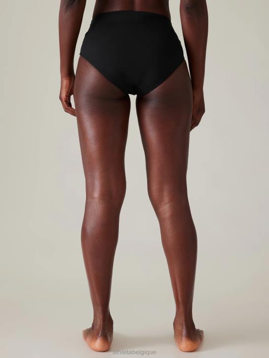 Athleta femmes bas de bikini croisé taille haute JRTZ864 maillots de bain noir