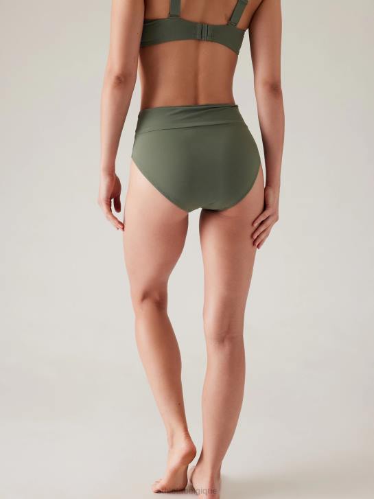 Athleta femmes bas de bikini croisé taille haute JRTZ915 maillots de bain fougère profonde