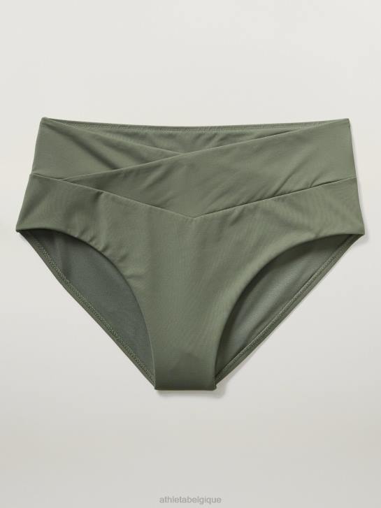 Athleta femmes bas de bikini croisé taille haute JRTZ915 maillots de bain fougère profonde