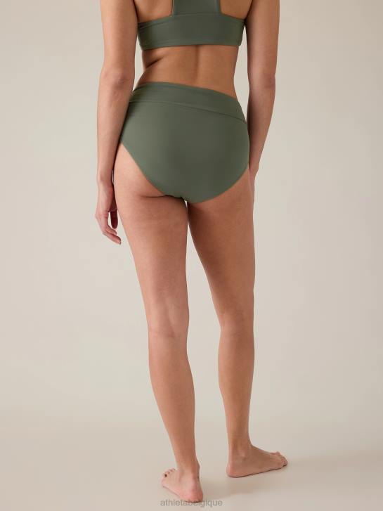 Athleta femmes bas de bikini croisé taille haute JRTZ915 maillots de bain fougère profonde