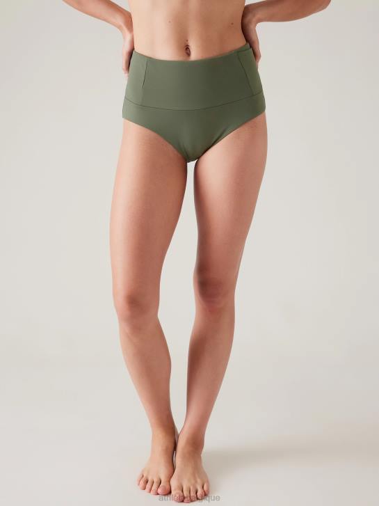 Athleta femmes bas de maillot de bain à poche taille ultra haute JRTZ833 maillots de bain fougère profonde