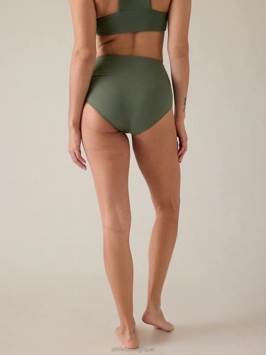 Athleta femmes bas de maillot de bain à poche taille ultra haute JRTZ833 maillots de bain fougère profonde