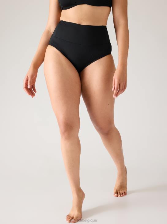 Athleta femmes bas de maillot de bain à poche taille ultra haute JRTZ843 maillots de bain noir