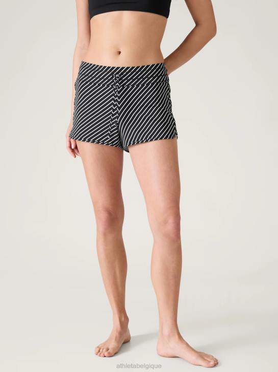 Athleta femmes short de bain surge JRTZ797 maillots de bain bande noire