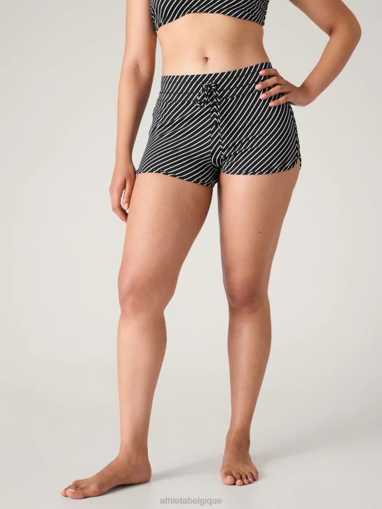 Athleta femmes short de bain surge JRTZ797 maillots de bain bande noire