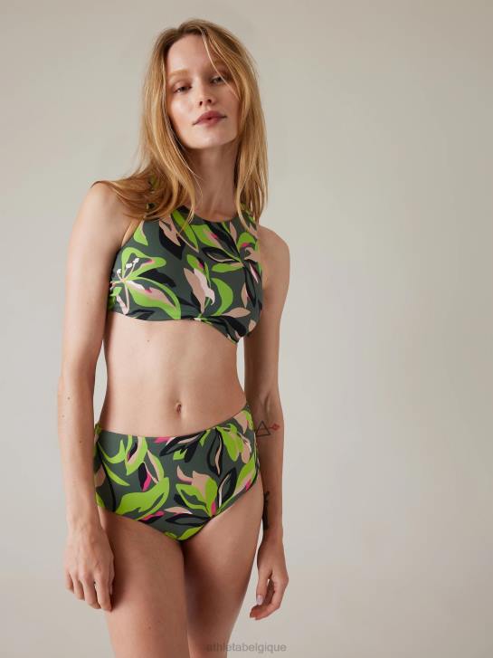 Athleta femmes haut de bikini avec bonnets soutien-gorge maldives JRTZ795 maillots de bain fougère profonde florale