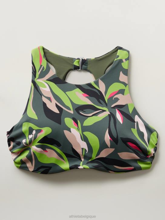 Athleta femmes haut de bikini avec bonnets soutien-gorge maldives JRTZ795 maillots de bain fougère profonde florale