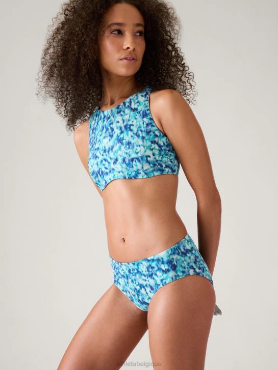 Athleta femmes haut de bikini avec bonnets soutien-gorge maldives JRTZ845 maillots de bain imprimé bleu lapis foncé