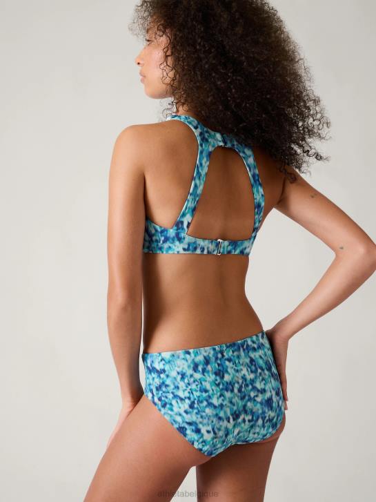 Athleta femmes haut de bikini avec bonnets soutien-gorge maldives JRTZ845 maillots de bain imprimé bleu lapis foncé