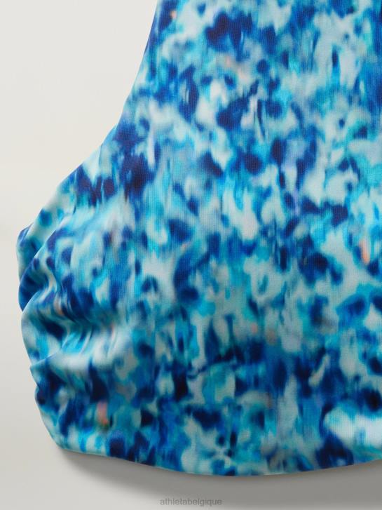 Athleta femmes haut de bikini avec bonnets soutien-gorge maldives JRTZ845 maillots de bain imprimé bleu lapis foncé
