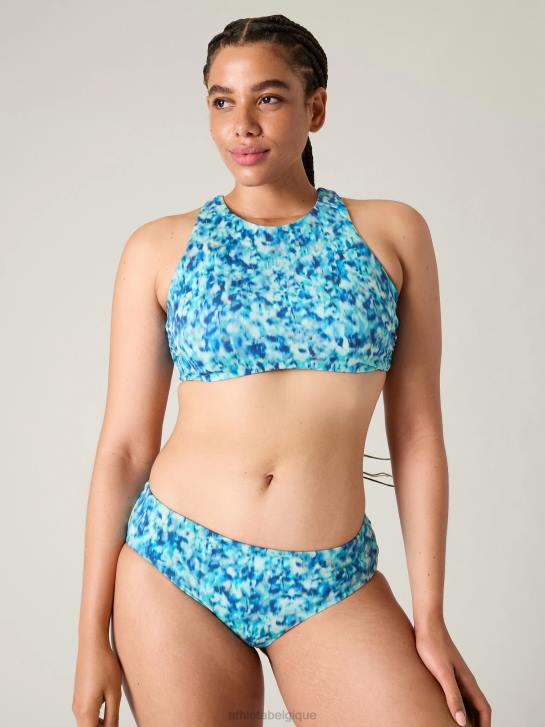 Athleta femmes haut de bikini avec bonnets soutien-gorge maldives JRTZ845 maillots de bain imprimé bleu lapis foncé