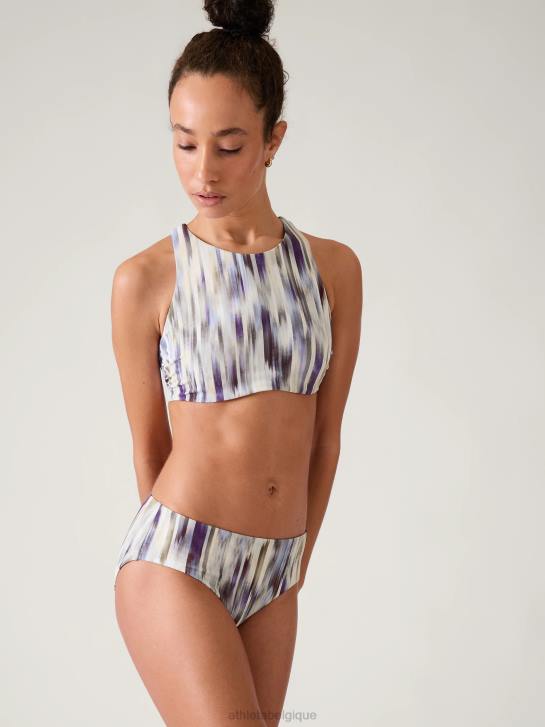 Athleta femmes haut de bikini avec bonnets soutien-gorge maldives JRTZ924 maillots de bain gris abstrait