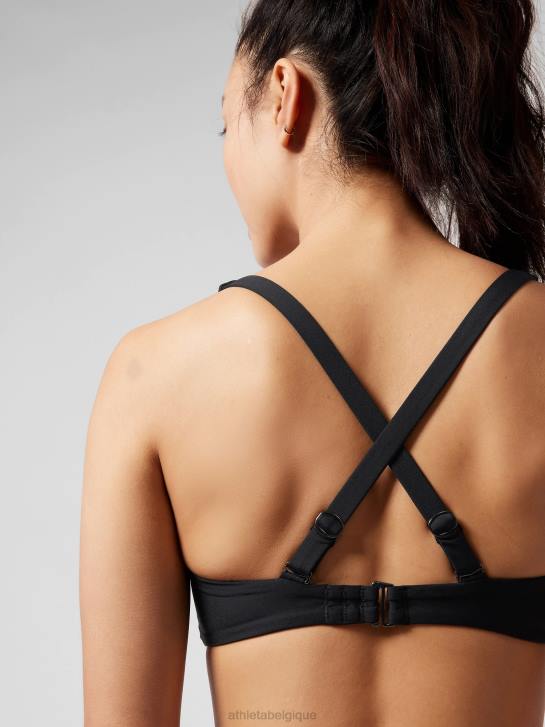 Athleta femmes haut de bikini à bonnets avec soutien-gorge à encolure carrée JRTZ806 maillots de bain noir