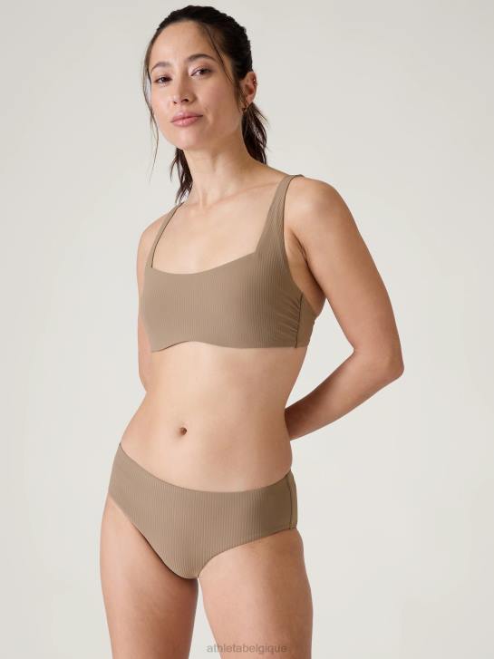 Athleta femmes haut de bikini à bonnets avec soutien-gorge à encolure carrée JRTZ825 maillots de bain côte de pyrite