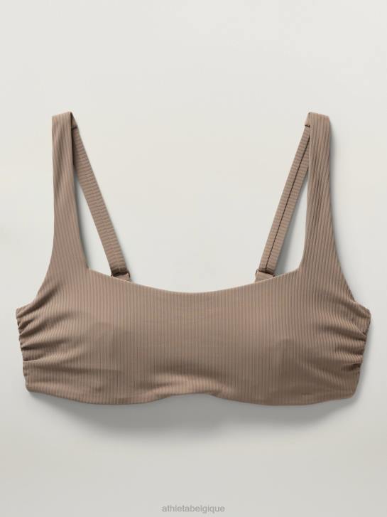 Athleta femmes haut de bikini à bonnets avec soutien-gorge à encolure carrée JRTZ825 maillots de bain côte de pyrite