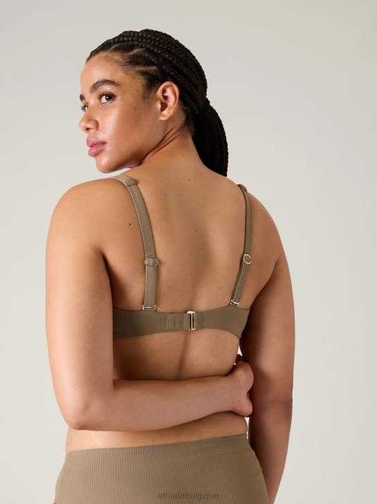 Athleta femmes haut de bikini à bonnets avec soutien-gorge à encolure carrée JRTZ825 maillots de bain côte de pyrite