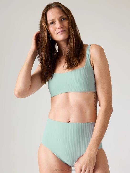 Athleta femmes haut de bikini à bonnets avec soutien-gorge à encolure carrée JRTZ853 maillots de bain côte bleue de l'aube