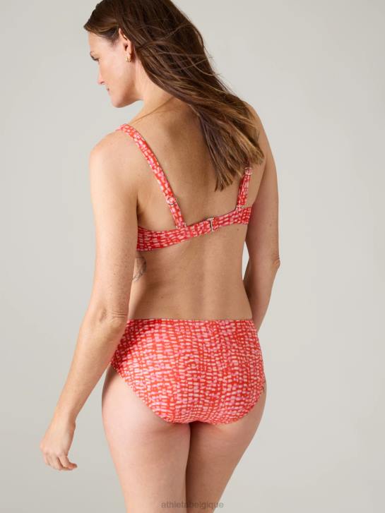 Athleta femmes haut de bikini à bonnets avec soutien-gorge à encolure carrée JRTZ869 maillots de bain rouge hudson