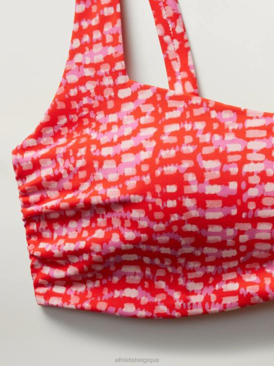 Athleta femmes haut de bikini à bonnets avec soutien-gorge à encolure carrée JRTZ869 maillots de bain rouge hudson