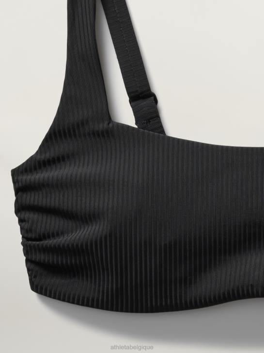 Athleta femmes haut de bikini à bonnets avec soutien-gorge à encolure carrée JRTZ881 maillots de bain côte noire