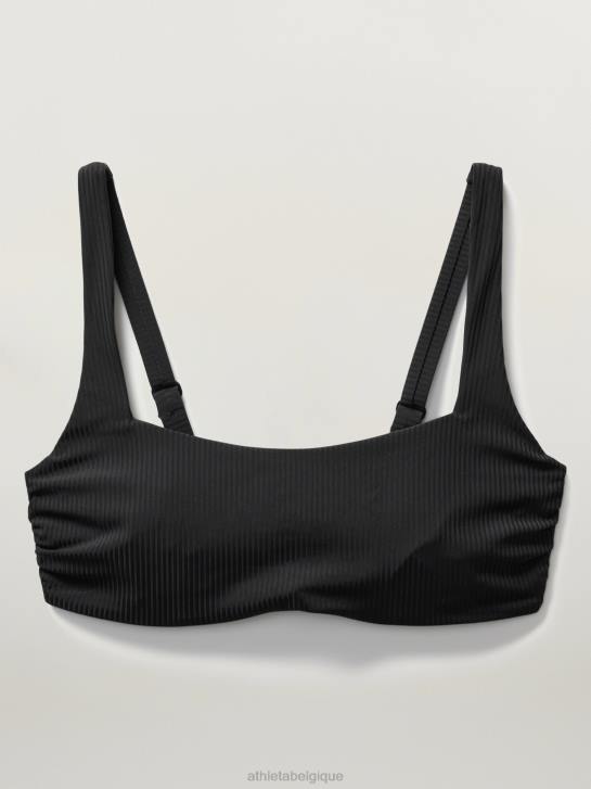 Athleta femmes haut de bikini à bonnets avec soutien-gorge à encolure carrée JRTZ881 maillots de bain côte noire
