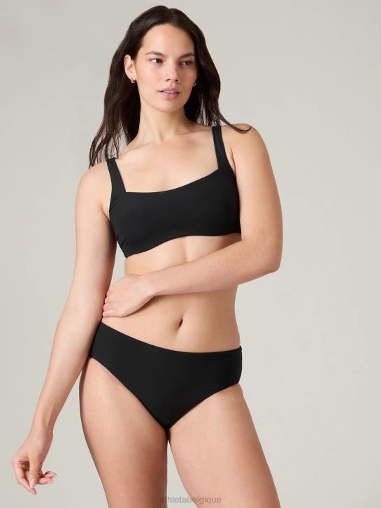 Athleta femmes haut de bikini à bonnets avec soutien-gorge à encolure carrée JRTZ881 maillots de bain côte noire