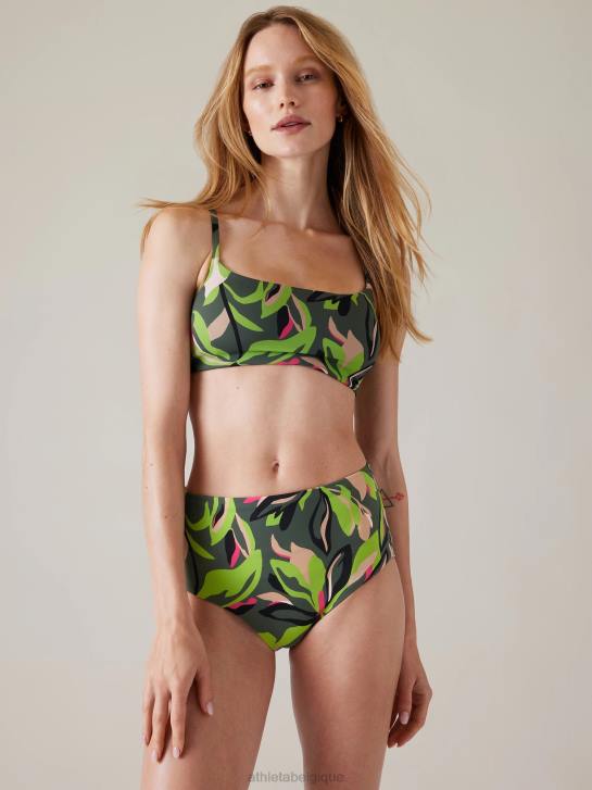 Athleta femmes haut de bikini échancré a-c JRTZ837 maillots de bain fougère profonde florale