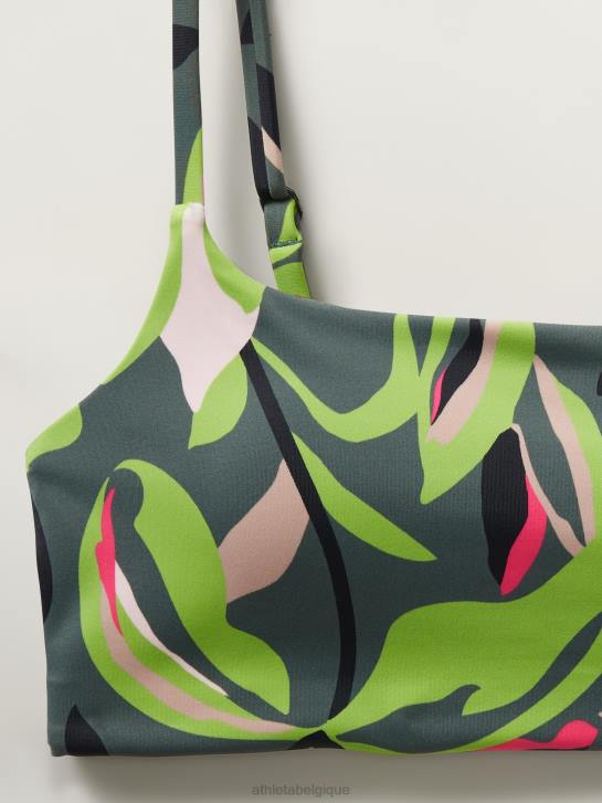 Athleta femmes haut de bikini échancré a-c JRTZ837 maillots de bain fougère profonde florale