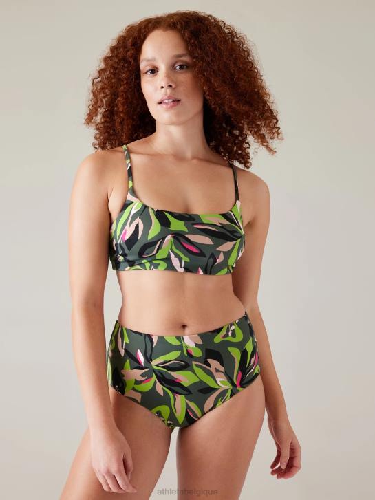 Athleta femmes haut de bikini échancré a-c JRTZ837 maillots de bain fougère profonde florale