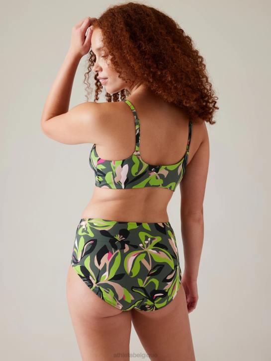 Athleta femmes haut de bikini échancré a-c JRTZ837 maillots de bain fougère profonde florale