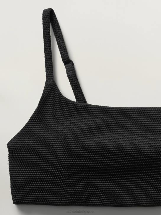 Athleta femmes haut de bikini échancré a-c JRTZ885 maillots de bain piqué noir