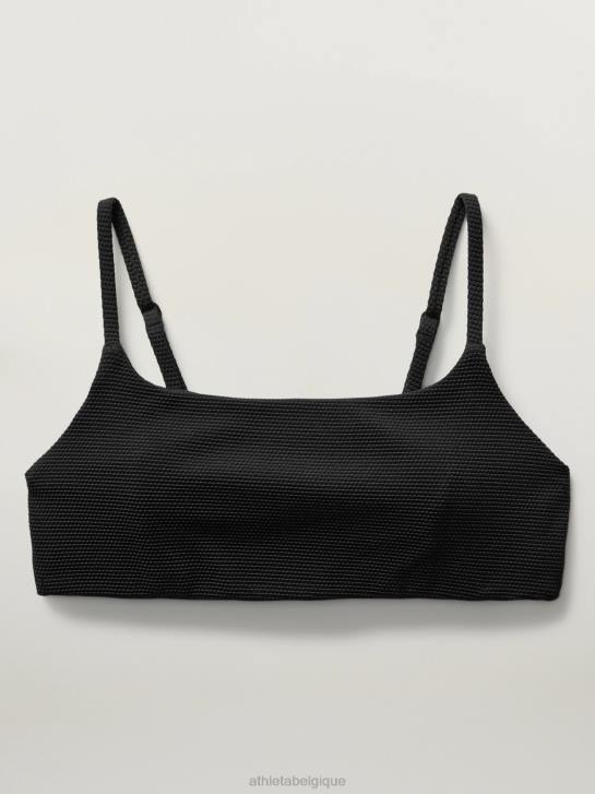 Athleta femmes haut de bikini échancré a-c JRTZ885 maillots de bain piqué noir